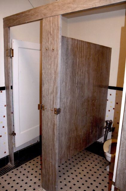 After: public bathroom after refinishing